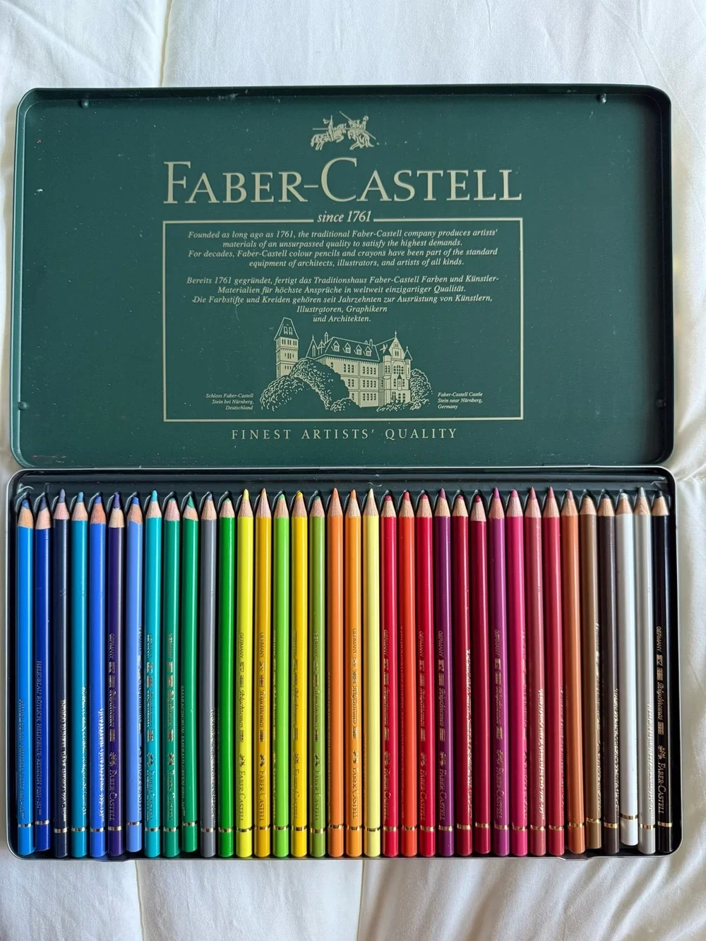 Faber-Castell Green Tin 36-Color Artists' Colored Pencils
